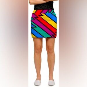 Loudmouth Skort Captain Cotton Thunderbolt Rainbow Size 14